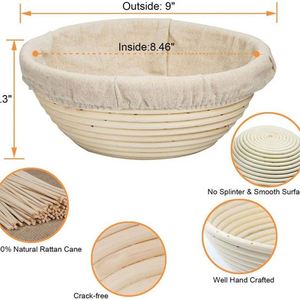 Juego de 6 Forros de Mimbre Natural para Panadería, Tela para Enrollar Masa, Bolsas para Fermentación y Horneado de Masa - Product Image 3
