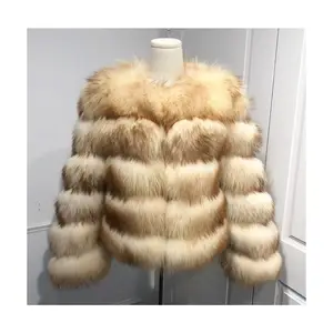 RX Furs Drop Shipping Wholesale Winter Warm New Design Elegant Women Genuine Raccoon Fur Coat Luxury Bomber Jacket