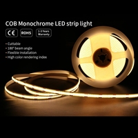 Tira de Luces LED COB de 12 V 24 V IP20 de 8 mm, 320 LED/m, Flexible, con Control Remoto, Regulable, Decoración de Interiores, Iluminación Ambiental