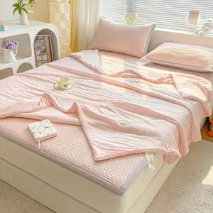 MU 2024 Neues Design waschbare Klimaanlage Decke Kühlung Quilt Kissenbezug Schlafzimmer-Bettwäsche-Set 4 Stück