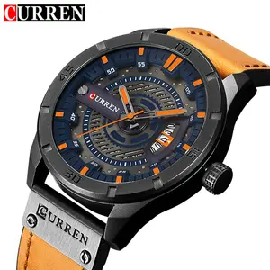 Top Marke CURREN 8301 Herren Uhren Luxus Uhr Männer Datum Display Leder Band Japan Quarz Armbanduhren Relogio Masculino