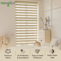 Stores de fenêtre intelligents Zebra à double couche en tissu, protection UV, pour usage professionnel