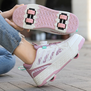 Chaussures à roulettes lumineuses pour enfants, en mesh, avec lumières, pour les sports de plein air - Product Image 2