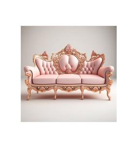 Sofá Tradicional de Teca de Tres Plazas con Aspecto Real y Diseño Lujoso que Ofrece una Estructura Duradera y una Experiencia de Vida Majestuosa - Product Image 1