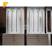 Vitrine de présentation en verre LED pour boutique écologique, présentoir optique pour vendeurs