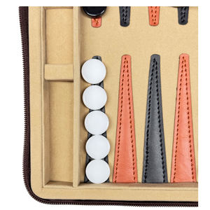 عرض خاص مجموعة ألعاب الطاولة الجلدية الفاخرة المصنوعة يدويًا لعبة ألواح خشبية صغيرة حجم سفر مرتفع سعر المصنع تصميم شخصي - Product Image 4
