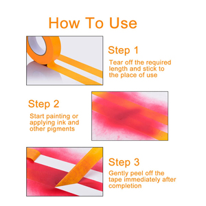 M Jaune Masquage mm Ruban Adhésif Texturé Papier Voiture Peinture Décoration Sans Soudure Main Déchirure Sans Marque Pour Peinture - Product Image 3