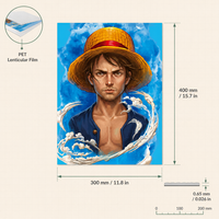 Joyprint - Pintura Lenticular de Anime Japonés de Alta Calidad, 30 x 40 cm, Imágenes de Anime en PET, Pósters de Anime en 3D con Movimiento para el Hogar