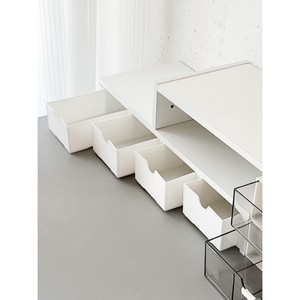 Desktop Riser Stand With <b>Drawers</b> Storage Shelf For Study <b>Office</b> Organizer Rectangle Standing Type 2nd Floor Stationery Holder - Product Image 3