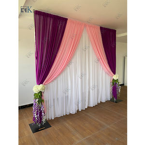 Adjustable double rods <b>curtain</b> pipe and <b>drape</b> for wedding - Product Image 2