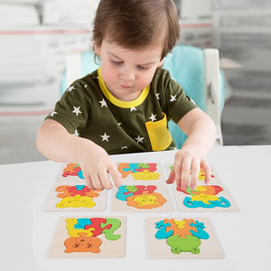 Bambini Mini cartone animato animale 3D <span class=keywords><strong>Puzzle</strong></span> giochi da tavolo bambino Montessori primi compensato giocattoli educativi per bambini ragazzi ragazze - Product Image 3