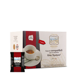 Confezione di Caffè Gattopardo Ricco-Flavored da 100 Capsule Compatibile con Macchine Monodose UNO SYSTEM 0,11/Energia per Capsula - Product Image 1