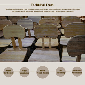 Ensemble de table à manger en bois massif, ensemble de salle à manger moderne en bois, meubles de cuisine et de restaurant, fournisseur commercial en gros - Product Image 6