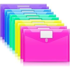 Enveloppes en plastique de couleurs assorties personnalisées, dossiers transparents pour fichiers de documents, format <span class=keywords><strong>lettre</strong></span> A4, dossier avec pochette pour étiquettes - Product Image 1