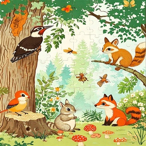 Rompecabezas de Animales del Bosque Coloridos para Adultos, 1000 Piezas, Rompecabezas Difícil e Imposible para Amantes de los Animales, Regalos - Product Image 1
