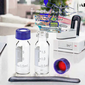 Frascos de Vidro Borossilicato de 2ml para <span class=keywords><strong>HPLC</strong></span> Sem Lavagem com Tampa de PP Transparente e Septo de PTFE/Silicone para Uso em Laboratório - Product Image 3