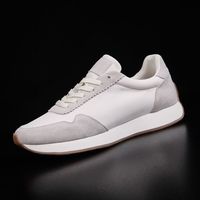 Chaussures décontractées de style urbain en cuir véritable et maille, polyvalentes, à lacets, légères, en cuir de vachette, chaussures de sport