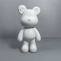 Figurine d'Ours en Vinyle Personnalisable Statue de Graffiti DIY 52 cm Sculpture d'Ours Fluide en Résine pour Artisanat Décorations Thème Anime
