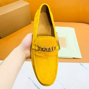 รองเท้าผู้ชายสไตล์อิตาลี หนังกลับ รองเท้าแบบสวม รองเท้าขับรถ รองเท้าแบน นุ่ม สบาย รองเท้าลำลอง หนังแท้ - Product Image 3