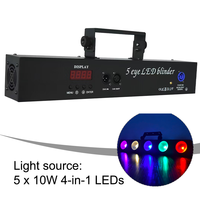 Barra de Luces LED Igreslite 5x10W RGBW 4-en-1, DMX512, Control de Píxeles Individual, Efecto Estroboscópico, Sonido para DJ, Escenario, KTV, Espectáculos
