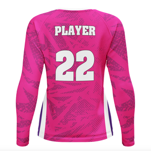 Эластичная женская волейбольная футболка с V-образным вырезом и длинным рукавом для тренировок по волейболу - Product Image 2