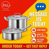 Harga Pabrik Set Peralatan Masak Modern Industrial Tanpa Lapisan Grosir 4-Piece 410 Brushed untuk Dapur Kelas Menengah Afrika yang Ditingkatkan