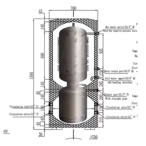 Bobiller Single buffer Double Coil Domestic Hot Water Tank Energy Saving High Efficiency Monoblock Heat Pump Water Storage Tank