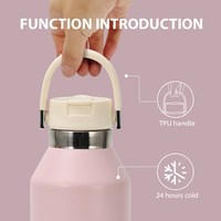 Gourde isotherme en acier inoxydable de 750 ml avec logo personnalisé, bouteille d'eau thermique pliable, portable et écologique