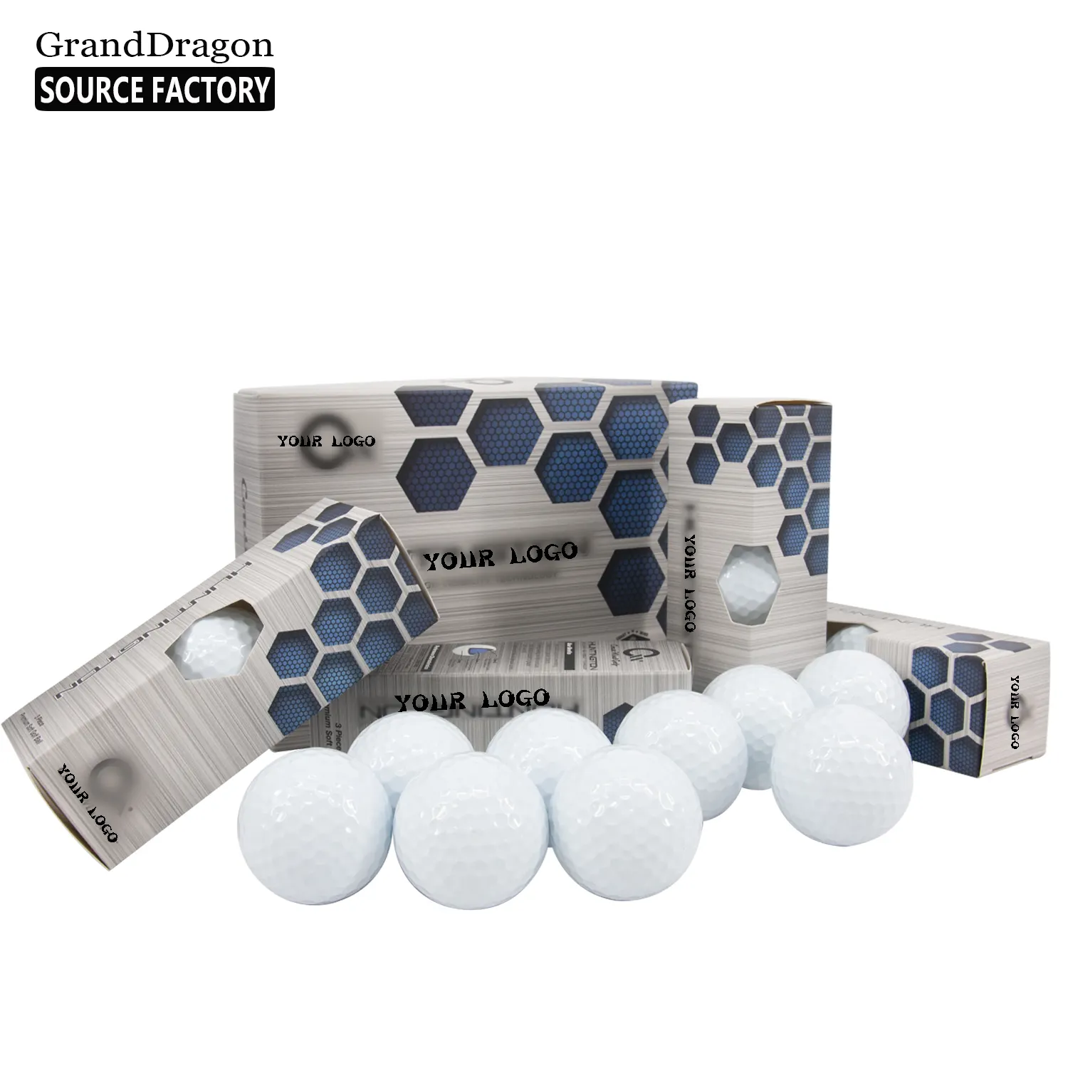 Best Sale 3 Layer PU White Practice Custom OEM Golf Ball Dozen Golf Ball