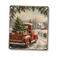 Affiche Murale Métallique Vintage Personnalisée OEM pour Noël, Slogan Rétro de Fêtes, Panneau Décoratif pour Pub Commercial, Vente en Gros