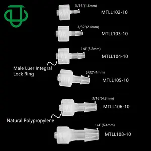 Medical Male Luer Integral Lock Ring Adapter Female Luer Thread To Hose Barb Connector Luer Tube Fittings