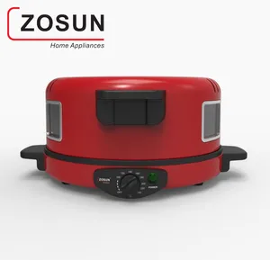ZOSUN ZS-302BHD tampak merah Diameter 30 CM kualitas tinggi baja tahan karat kumparan panas listrik pembuat roti Arab dengan Panel tombol