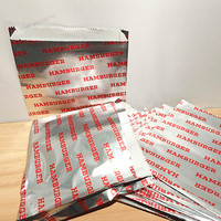 Papel revestido de papel de aluminio personalizable bolsa de hamburguesa para uso industrial de comida y pizza