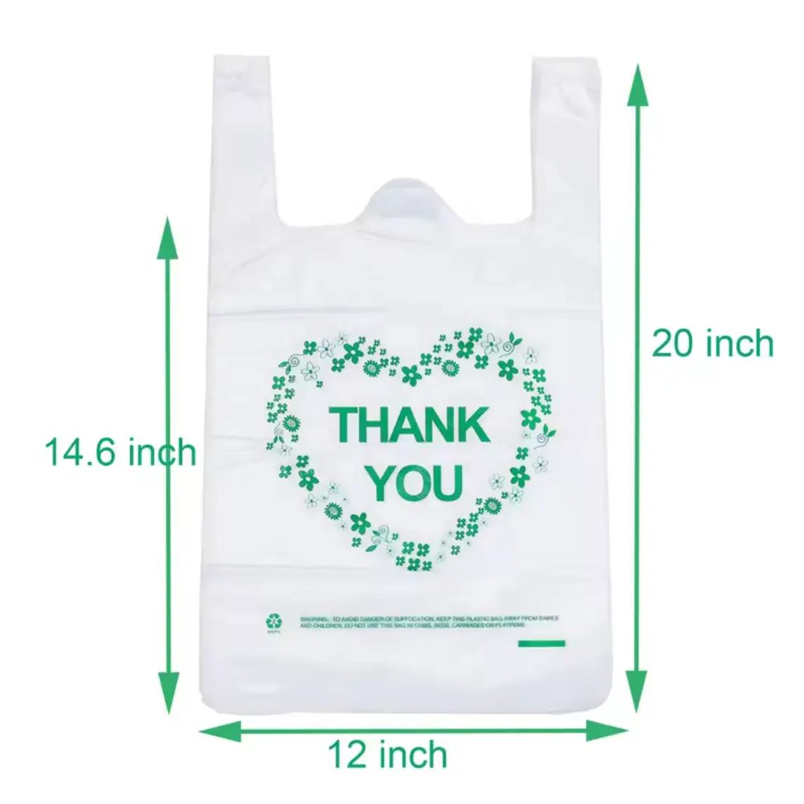 ビニール袋卸売ありがとうショッピングPPプラスチック食料品Tシャツバッグロゴ付きビニール袋