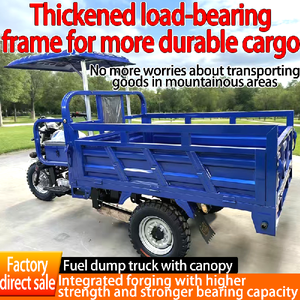 New Power Three Wheeled <b>Gasoline</b> Motorized Closed Body Self Dumping Cargo Freight Vehicle - Product Image 6