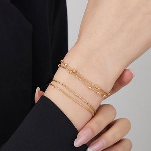 Tarnish Free Waterproof Cute 316l Stainless Steel Jewlery 14k 18k <b>Gold</b> Plated <b>Bracelet</b> Dainty <b>for</b> <b>Women</b> - Product Image 1