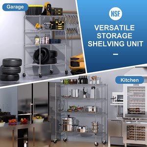 Estante de Metal cromado de 4 capas para cocina, estantería de almacenamiento de alambre duradero, cromo, móvil - Product Image 6