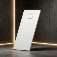 Receveur de douche rectangulaire moderne antidérapant en céramique composite pour hôtel, panneau de base de douche pour salle de bain avec accès direct
