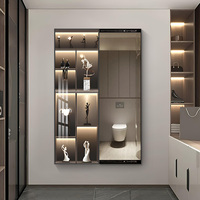 Miroir mural décoratif en feuille de Ginkgo, panneau en verre et aluminium pour entrée, salon, hôtel, décoration intérieure moderne