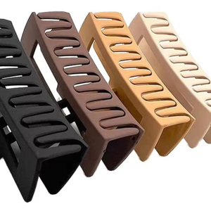 Grandes pinces à cheveux écologiques rectangulaires personnalisées de 5cm Décorations de cheveux en métal et en plastique à usage quotidien pour femmes Taille de fille - Product Image 1