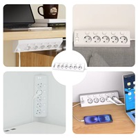 Multiprise d'angle de bureau standard européenne 9-en-1 avec 2 ports USB-A ; 2 ports USB-C ; 5 prises secteur 220V-240V