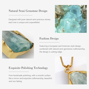 Ngọc Lục Bảo màu xanh lá cây của phụ nữ 18K mạ vàng mặt dây chuyền vòng cổ hợp thời trang Phong cách hợp thời trang chuỗi kỳ nghỉ trang sức như sang Trọng Quà Tặng - Product Image 5