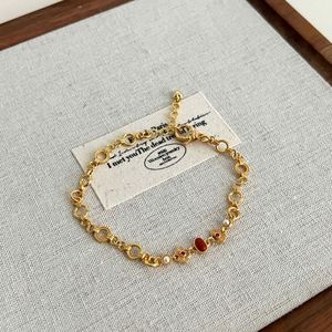 Dylam Trending Design 18K Gold Plated 925 Silver Link Chain High Quality South <b>Red</b> Agate Pendant <b>Bracelets</b> - Product Image 5