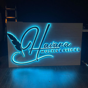 Insegna aziendale personalizzata retroilluminata <span class=keywords><strong>per</strong></span> esterni, logo grande <span class=keywords><strong>per</strong></span> edifici, insegna 3D illuminata a LED, lettere in metallo retroilluminate a LED - Product Image 3