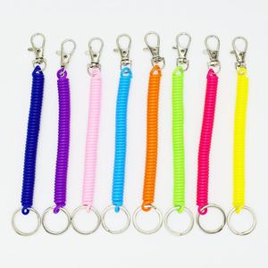 Mutil-Color Spring Coiled Plastic Bungee Keychain Lanyard Elastic <b>Key</b> Tag Holder EVA and Zinc Alloy Spiral Cord TPU Lanyard - Product Image 3