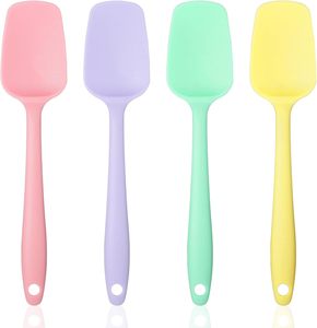 Spatule en silicone de qualité alimentaire avec noyau en fer, résistante à la chaleur, petite, antiadhésive, courbée, écologique, 21*4.5cm - Product Image 1