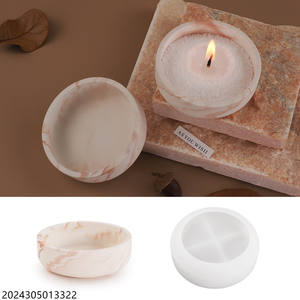 Moule en forme de bol en silicone pour petites bougies en ciment, béton, plâtre, plâtre pour plantes et bougies - Product Image 3