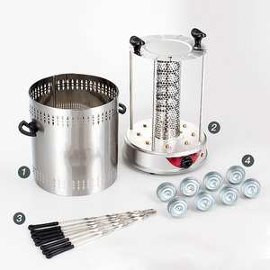 Grill rôtissoire vertical à moteur électrique, <span class=keywords><strong>8</strong></span> brochettes portables, barbecue, poulet, four électrique, série rotative - Product Image 6