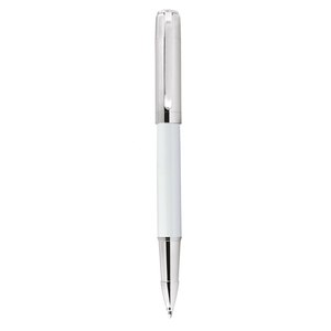 Bolígrafo Rollerball de Metal con Tapa Cromada Blanca, Diseño Clásico, Instrumento de Escritura - Product Image 3