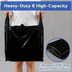 <b>Extra</b> <b>Large</b> Heavy Duty Reusable Plastic T-Shirt Shopping Bags with Handles for Retail, Grocery, Restaurant and Business Use - Product Image 5